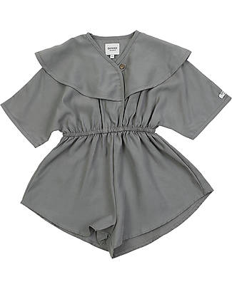 Donsje Tutina Vintage Corta Silia con Scollo a Volant - Sea Blue - 100% Lyocell Tutine Corte
