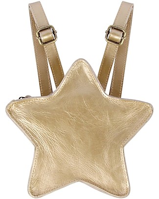 Donsje Zainetto Roxi - Stella Champagne - 100% Pelle Scamosciata Zaini Asilo