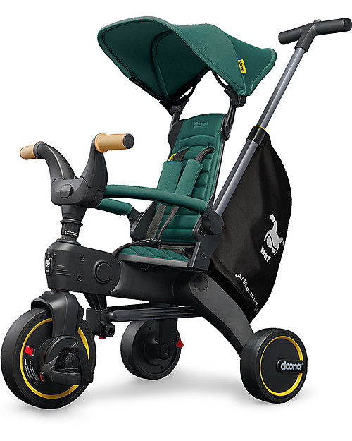 Doona Doona Liki Trike S5 Triciclo, Verde Racing - Manubrio in Legno, da 1 a 3 Anni! Tricicli
