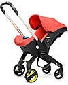 Doona Doona+, Seggiolino Auto con Ruote 2-in-1, Rosso - Approvato come passeggino! Seggiolini Auto Gruppo 0+/1