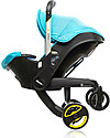 Doona Doona+, Seggiolino Auto con Ruote 2-in-1, Turchese - Approvato come passeggino! Seggiolini Auto Gruppo 0+/1