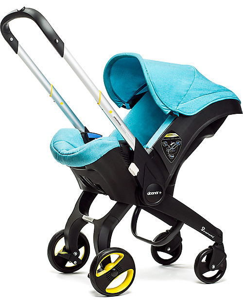 Doona Doona+, Seggiolino Auto con Ruote 2-in-1, Turchese - Approvato come passeggino! Seggiolini Auto Gruppo 0+/1