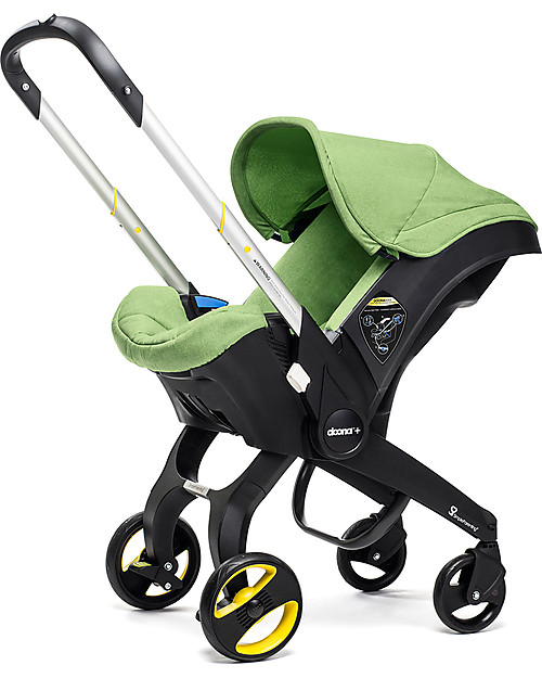 Doona Doona+, Seggiolino Auto con Ruote 2-in-1, Verde - Approvato come passeggino! Seggiolini Auto Gruppo 0+/1