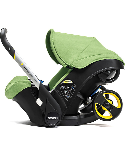 Doona Doona+, Seggiolino Auto con Ruote 2-in-1, Verde - Approvato come passeggino! Seggiolini Auto Gruppo 0+/1