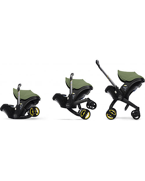 Doona Doona+, Seggiolino Auto Gruppo 0+ con Ruote 2-in-1, Desert Green - Approvato come passeggino! Seggiolini Auto Gruppo 0+/1