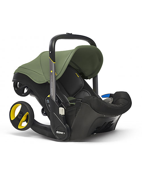 Doona Doona+, Seggiolino Auto Gruppo 0+ con Ruote 2-in-1, Desert Green - Approvato come passeggino! Seggiolini Auto Gruppo 0+/1