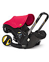 Doona Doona+, Seggiolino Auto Gruppo 0+ con Ruote 2-in-1, Rosso Flame - Approvato come passeggino! Seggiolini Auto Gruppo 0+/1
