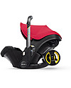 Doona Doona+, Seggiolino Auto Gruppo 0+ con Ruote 2-in-1, Rosso Flame - Approvato come passeggino! Seggiolini Auto Gruppo 0+/1