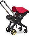 Doona Doona+, Seggiolino Auto Gruppo 0+ con Ruote 2-in-1, Rosso Flame - Approvato come passeggino! Seggiolini Auto Gruppo 0+/1