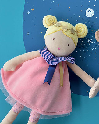 Doudou et Compagnie Bambola Demoiselle Luna - Rosa - 30 cm Bambole