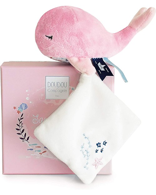 Doudou et Compagnie Doudou Balena Rosa - 15 cm - Scatola Regalo Doudou
