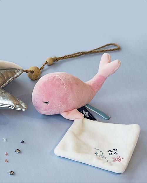 Doudou et Compagnie Doudou Balena Rosa - 15 cm - Scatola Regalo Doudou