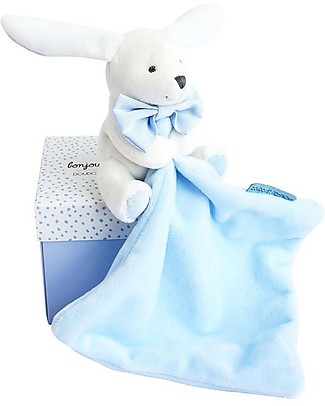 Doudou et Compagnie Doudou Coniglietto Celeste - 10 cm - Scatola Regalo Peluche
