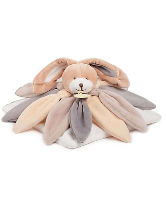 Doudou et Compagnie OUTLET Doudou Coniglio Tortora con Lembi - 28 cm - Pezzo di Showroom Doudou