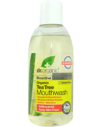 Dr.Organic Colluttorio al Tea Tree - 500 ml Detergenza