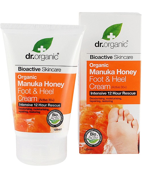 Dr.Organic Crema di Manuka Piedi e Talloni, 125 ml - per Ammorbidire Calli Creme e Olii