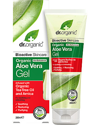 Dr.Organic Gel Bio di Aloe Vera al Tea Tree - 200 ml - Rinfresca e Lenisce la Pelle Creme e Olii