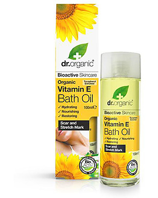 Dr.Organic Olio da Bagno con Vitamina E, 100 ml - Idrata e Nutre la Pelle Creme e Olii