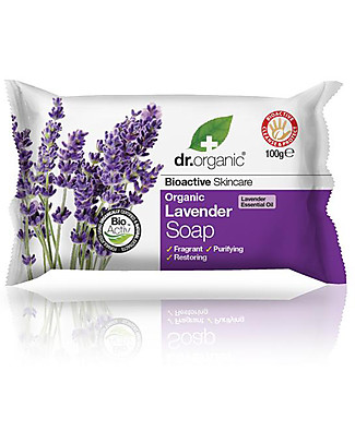 Dr.Organic Sapone alla Lavanda, 100 gr - Fresh and Healthy skin Detergenza