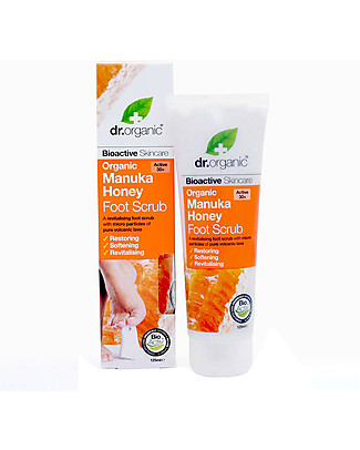 Dr.Organic Scrub Esfoliante Piedi Manuka, 125 ml - Rimuove Callosità e Cellule Morte Bagno Doccia Shampoo