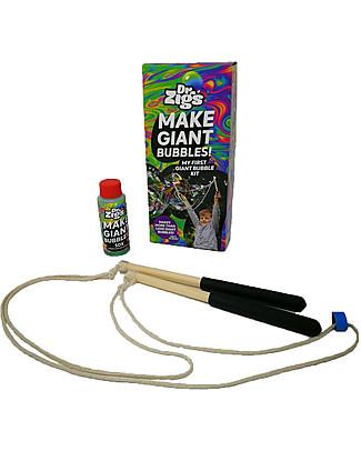 Dr Zigs Kit La mia Prima Bolla di Sapone, Bacchette con Corda Incluse - Oltre 1000 Bolle Giganti! Giochi all'Aperto