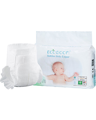Eco Boom Pannolino Biodegradabile in Bambù - Taglia M 6-10 kg - Confezione da 32 Pezzi Pannolini Eco