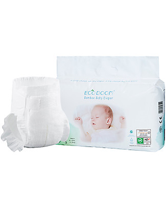 Eco Boom Pannolino Biodegradabile in Bambù - Taglia S 3-8 kg - Confezione da 36 Pezzi Pannolini Eco