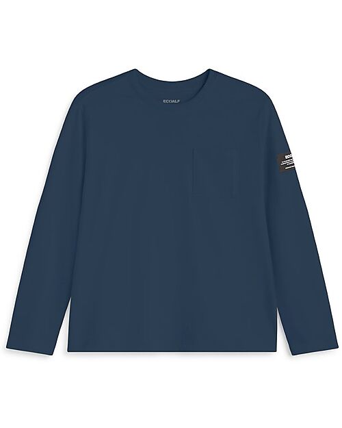 Ecoalf Maglia Maniche Lunghe Great B - Blu Indaco - 100% Cotone Riciclato Maglie Manica Lunga