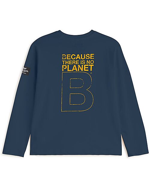 Ecoalf Maglia Maniche Lunghe Great B - Blu Indaco - 100% Cotone Riciclato Maglie Manica Lunga