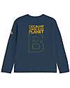 Ecoalf Maglia Maniche Lunghe Great B - Blu Indaco - 100% Cotone Riciclato Maglie Manica Lunga