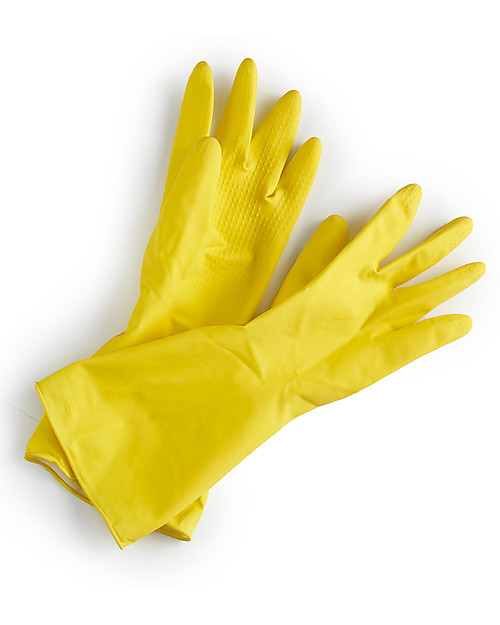 EcoLiving Guanti di gomma in Lattice 100% Naturale - Giallo Stoviglie