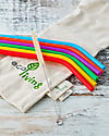 EcoLiving Sei Cannucce in Silicone + Scovolino a Base Vegetale - Riutilizzabili! Cannucce Eco