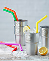 EcoLiving Sei Cannucce in Silicone + Scovolino a Base Vegetale - Riutilizzabili! Cannucce Eco