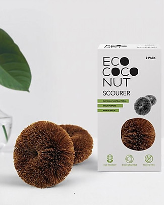 EcoLiving Spugne Naturali in Cocco EcoCoconut - pacco da 2 Detergenza Casa