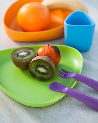 eKoala eKeat - Set Prima Pappa Arancione - Bioplastica Naturale, 100% Biodegradabile, Made in Italy Set Pappa