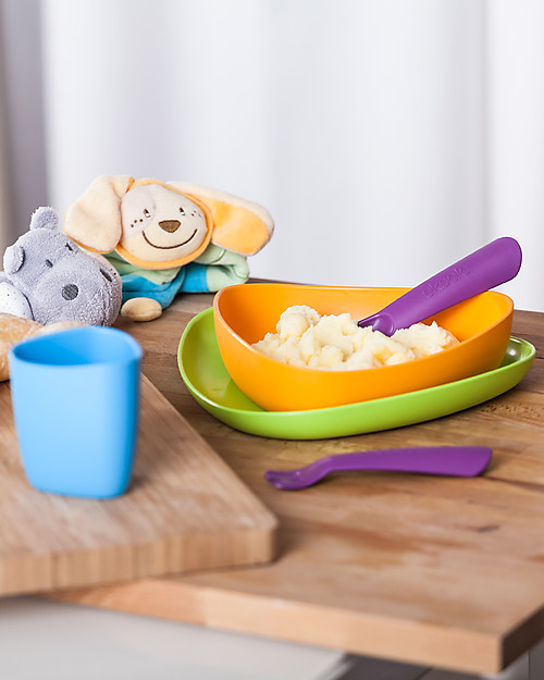 eKoala eKeat - Set Prima Pappa Arancione - Bioplastica Naturale, 100% Biodegradabile, Made in Italy Set Pappa