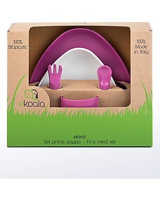 eKoala eKeat - Set Prima Pappa eKoGirl - Bioplastica Naturale, 100% Biodegradabile, Made in Italy Set Pappa