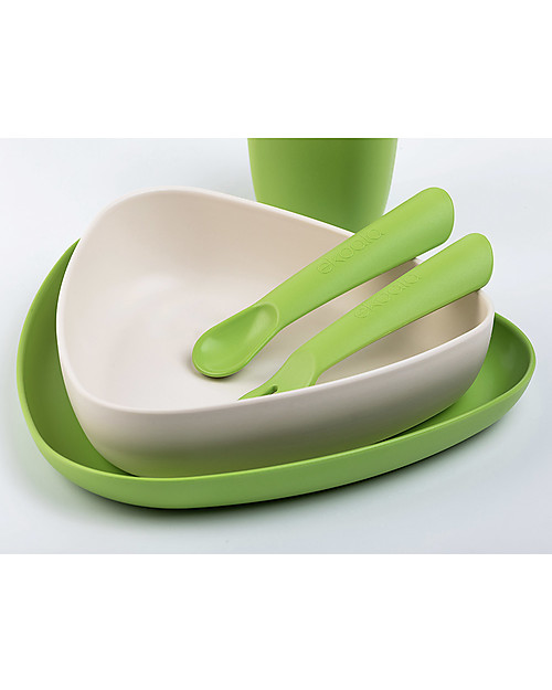 eKoala eKeat - Set Prima Pappa Spring Edition - Bioplastica Naturale, 100% Biodegradabile, Made in Italy Set Pappa