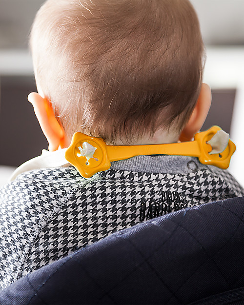 eKoala eKibby - Set di 2 Portabavaglini Arancione/Viola - Bioplastica Naturale, 100% Biodegradabile, Made in Italy Bavagli Classici