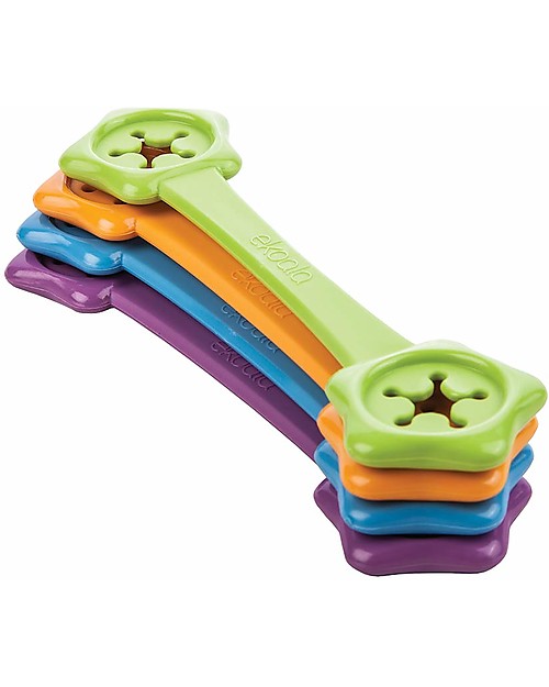 eKoala eKibby - Set di 2 Portabavaglini Arancione/Viola - Bioplastica Naturale, 100% Biodegradabile, Made in Italy Bavagli Classici