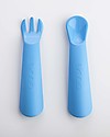 eKoala eKikò - Set Forchetta e Cucchiaino, Azzurro - Bioplastica Naturale, 100% Biodegradabile, Made in Italy Posate