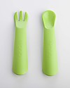 eKoala eKikò - Set Forchetta e Cucchiaino, Verde - Bioplastica Naturale, 100% Biodegradabile, Made in Italy Posate