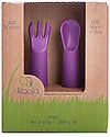 eKoala eKikò - Set Forchetta e Cucchiaino, Viola - Bioplastica Naturale, 100% Biodegradabile, Made in Italy Posate