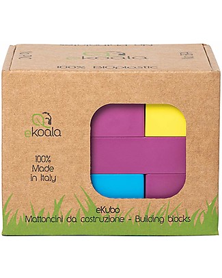 eKoala Ekubo - Blocchi da Costruzione in Bioplastica - Set da 19 pezzi Mattoncini da costruzione