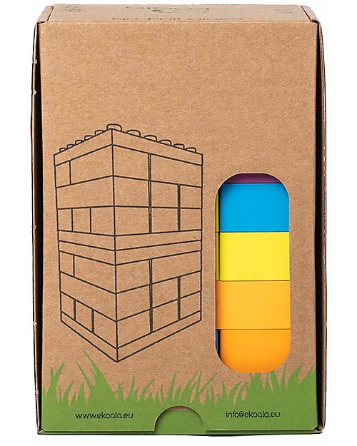 eKoala ekubo Large - Blocchi da Costruzione in Bioplastica - Set da 38 pezzi Costruzioni in Legno