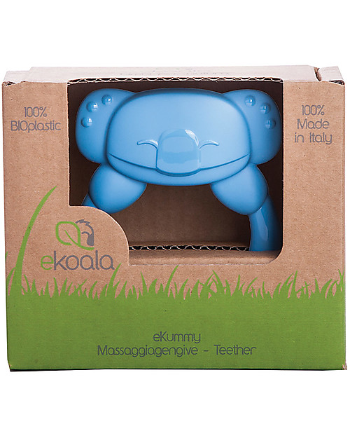 eKoala eKummy - Massaggiagengive ad Anello Azzurro - Bioplastica Naturale, 100% Biodegradabile, Made in Italy Massaggiagengive