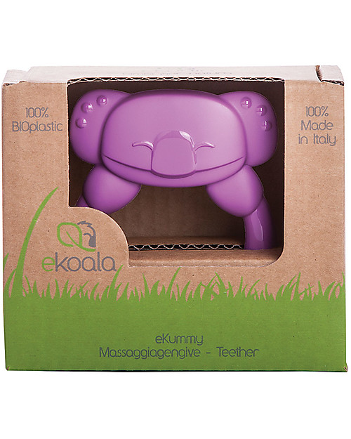 eKoala eKummy - Massaggiagengive ad Anello Viola - Bioplastica Naturale, 100% Biodegradabile, Made in Italy Massaggiagengive