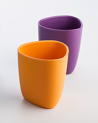 eKoala eKuà - Set 2 Bicchieri - Arancione/Viola - Bioplastica Naturale, 100% Biodegradabile, Made in Italy Tazze e Bicchieri