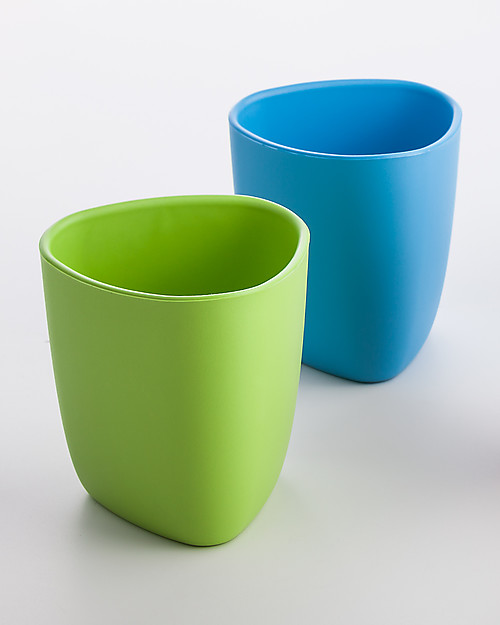 eKoala eKuà - Set 2 Bicchieri - Verde/Azzurro - Bioplastica Naturale, 100% Biodegradabile, Made in Italy Bicchieri
