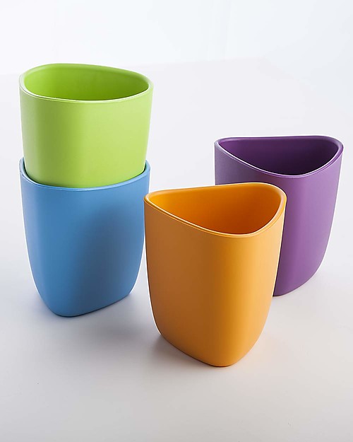 eKoala eKuà - Set 2 Bicchieri - Verde/Azzurro - Bioplastica Naturale, 100% Biodegradabile, Made in Italy Bicchieri